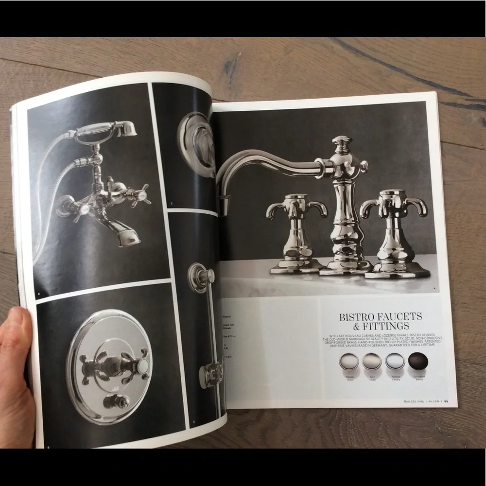 RH restoration hardware catalog table look book